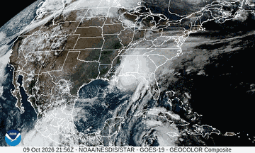 GOES-19 GeoColor animation of Hurricane Isaias approaching and crossing the Gulf Coast